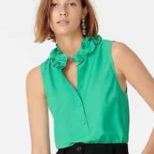 NWT J Crew ruffleneck sleeveless top